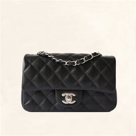 chanel mini flap black silver hardware|chanel mini flap bag fashionphile.